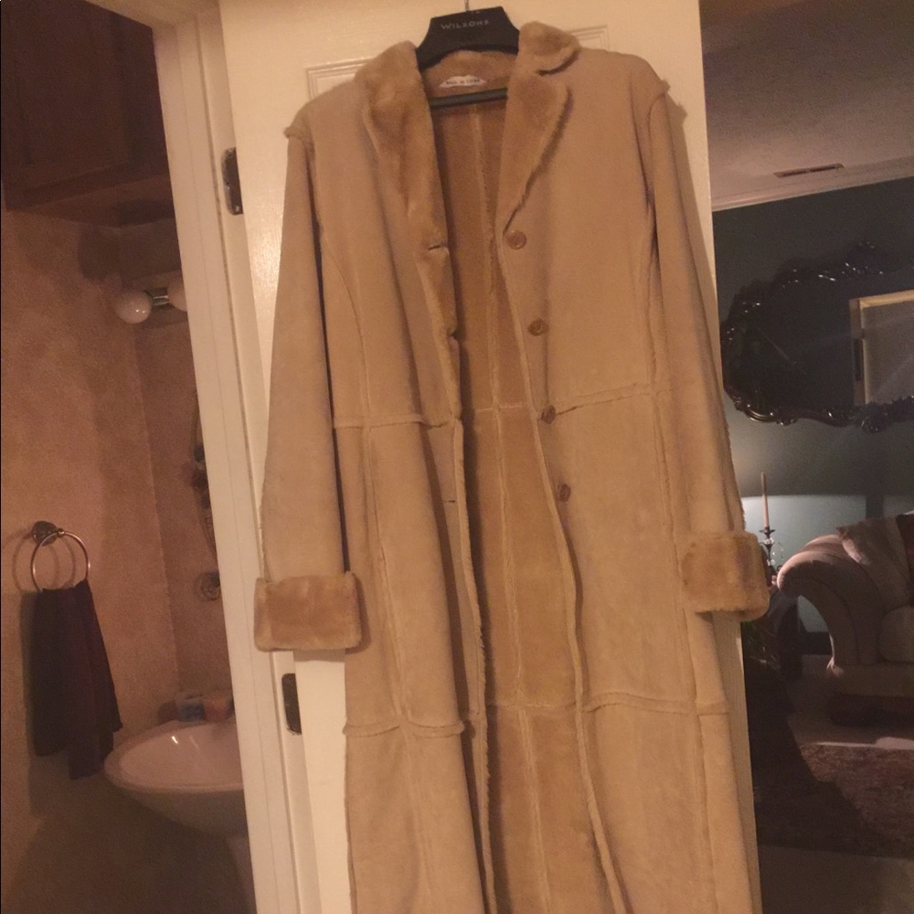 Marvin Richards long brushed leather ladies coat